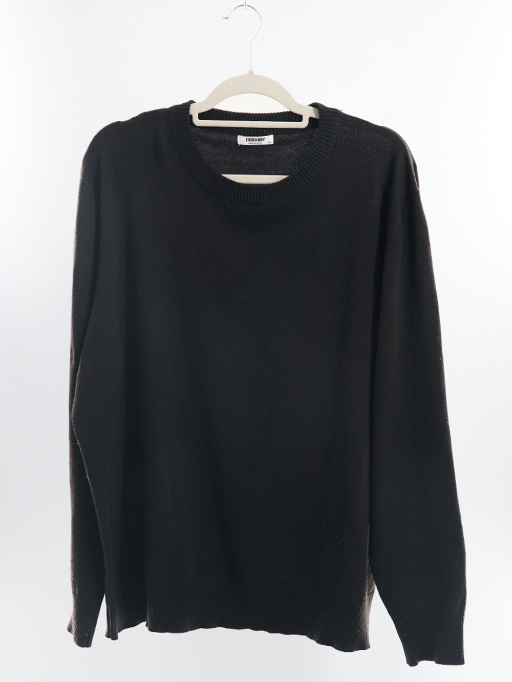 COOFANDY Men’s Black Crewneck Sweater XL